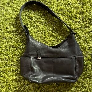 Very Nice Vintage Black Soft Leather Shoulder Bag - Great American Leatherworks